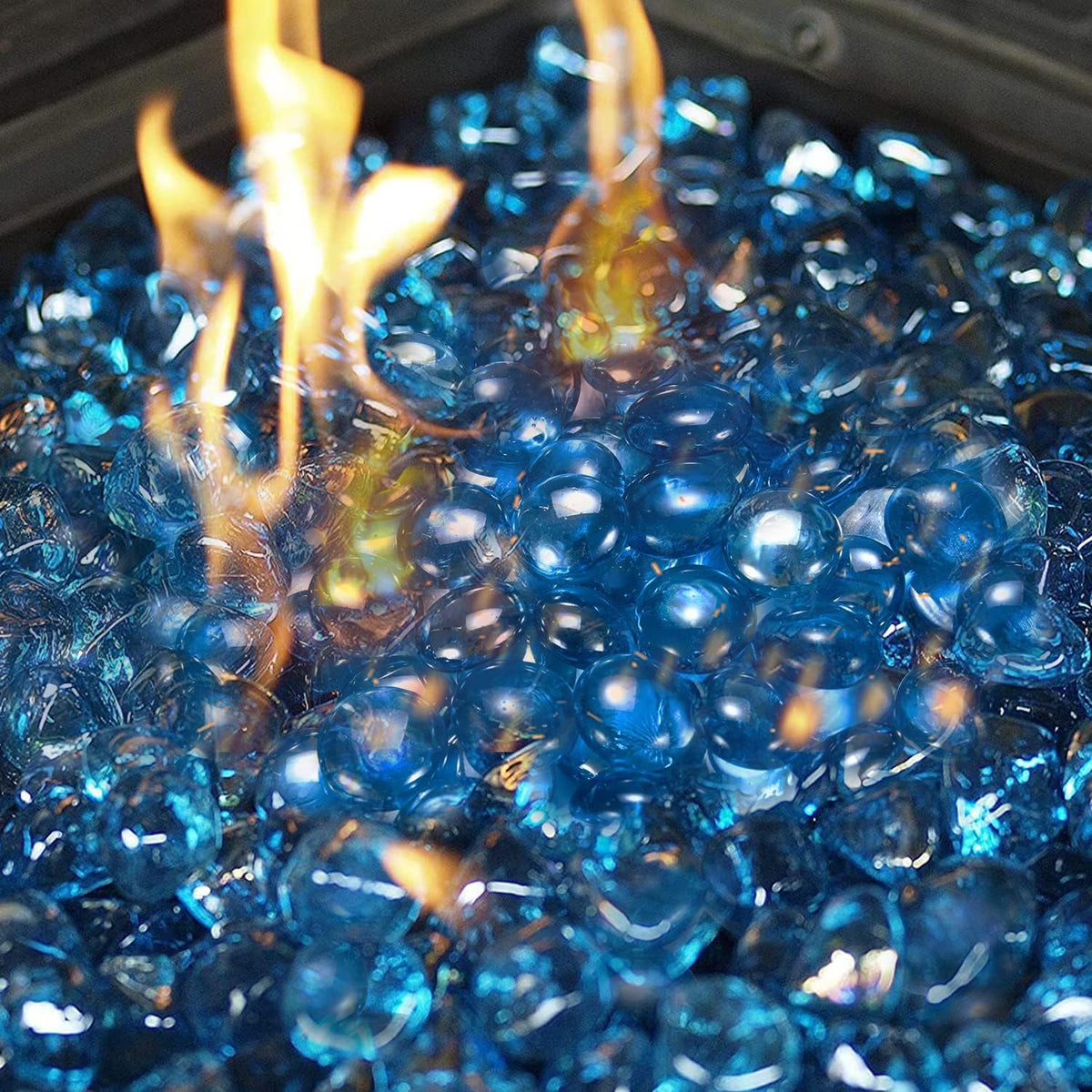 50in 50000BTU Propane Fire Pit Table with Cover and Blue Fire Glass Y40534