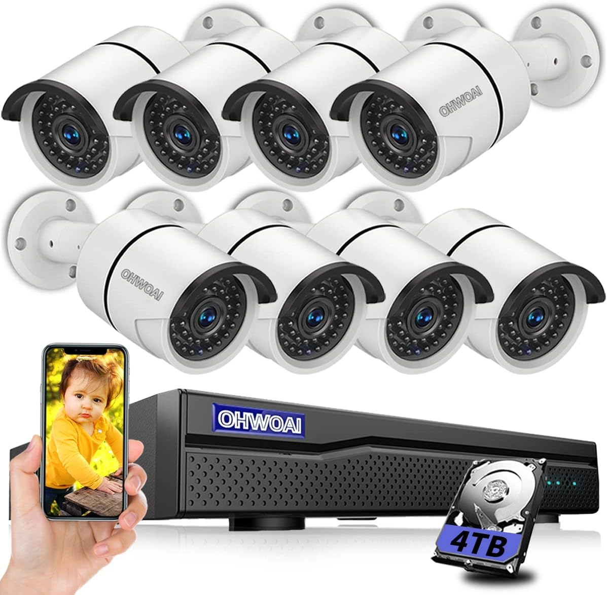8 Channel POE Security Camera System with 1TB HDD R391725