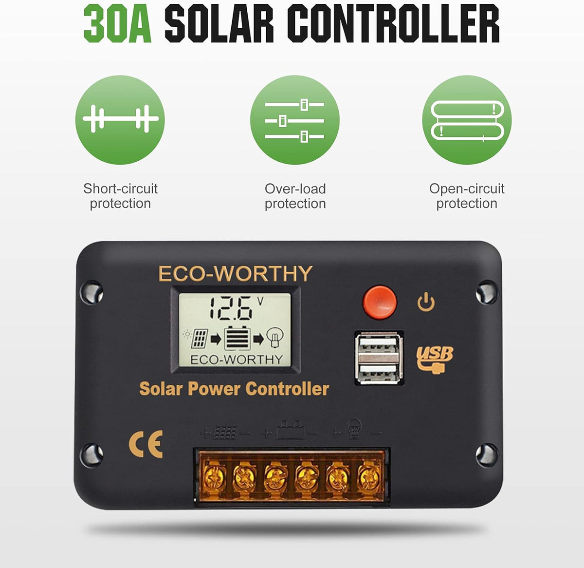 100 Watt 12 Volt Solar Panel Kit with Charge Controller and Mounting Brackets K5093