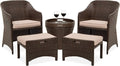 5-Piece Wicker Outdoor Patio Furniture Set with Storage Table L819084