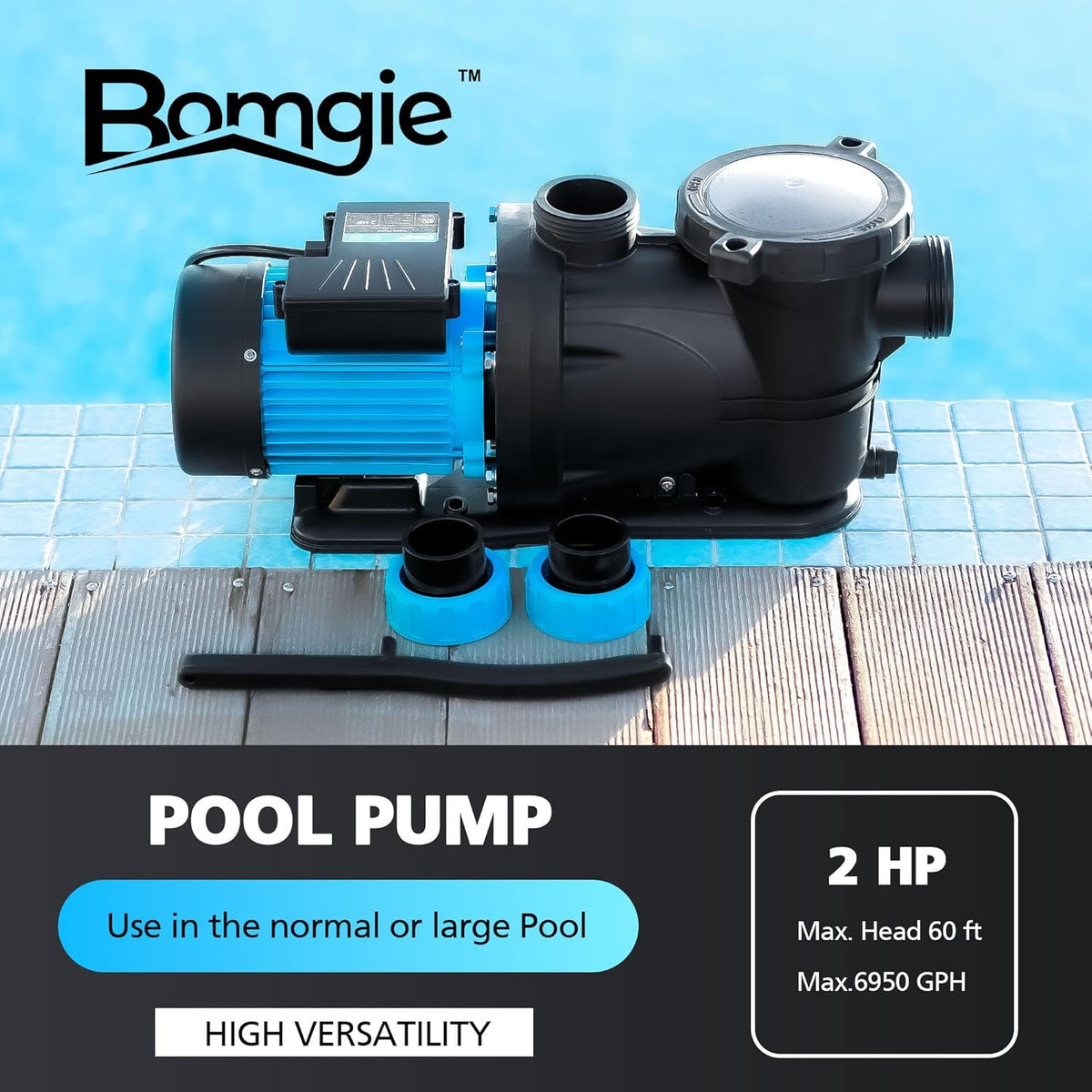 2HP 6950 GPH 115V Single Speed Self Priming Pool Pump with Strainer Basket T76038