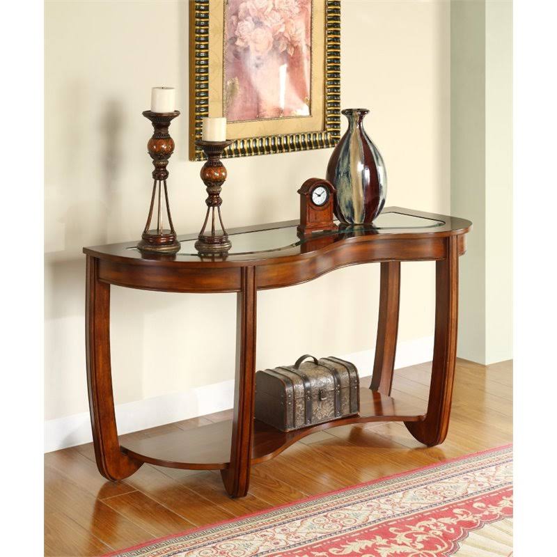 Dark Cherry Curved Console Table P593