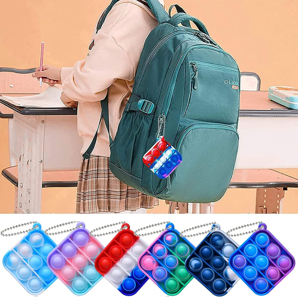 24 Packs Mini Pop Fidget Toy Keychain W275