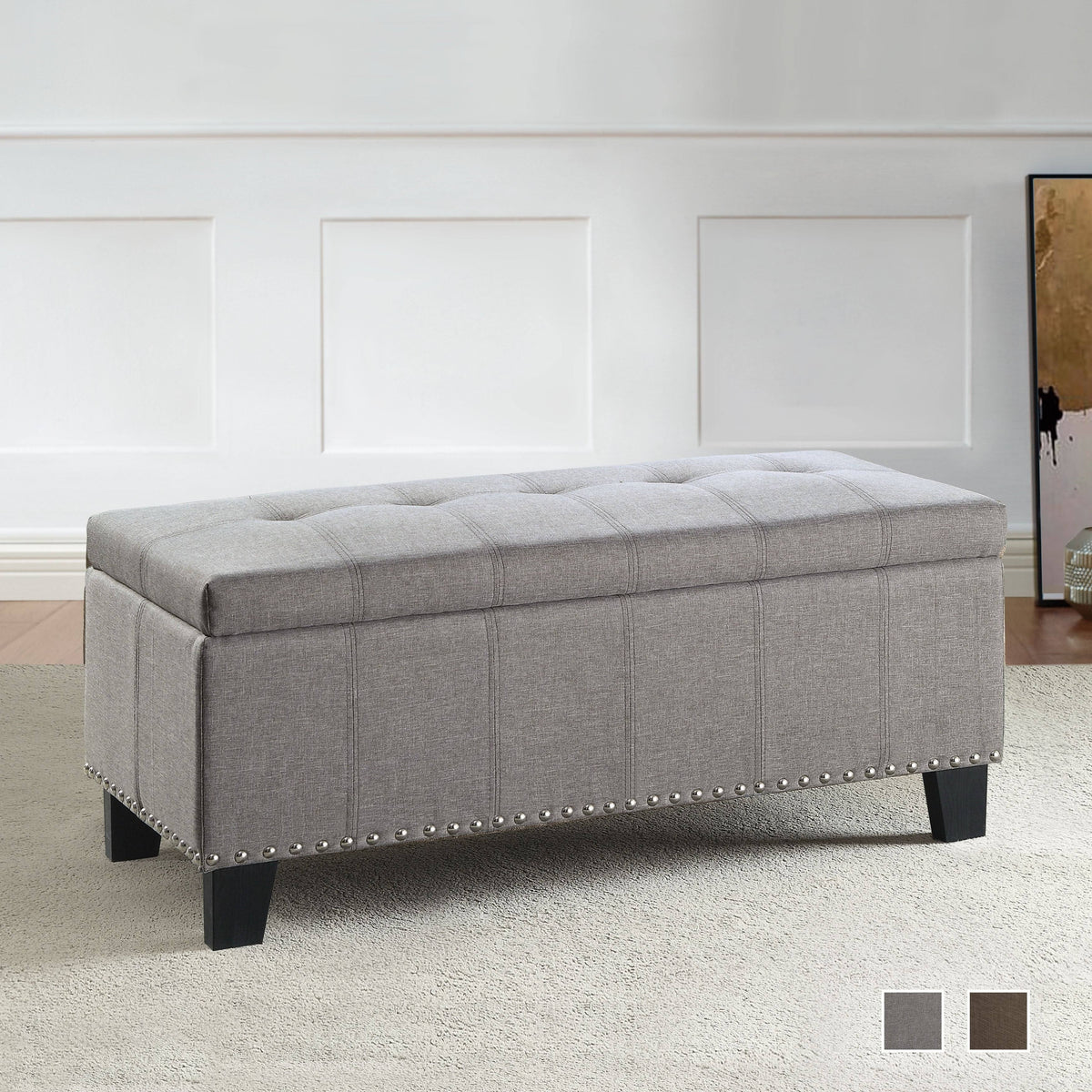 Brown Storage Bench G2338