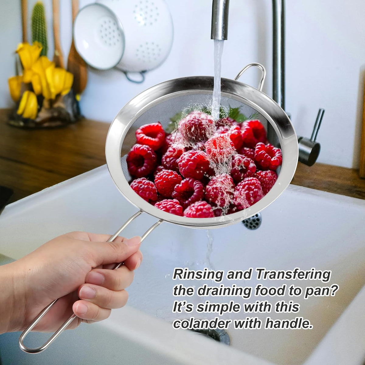 Stainless Steel Fine Mesh Colander Sieve L7401