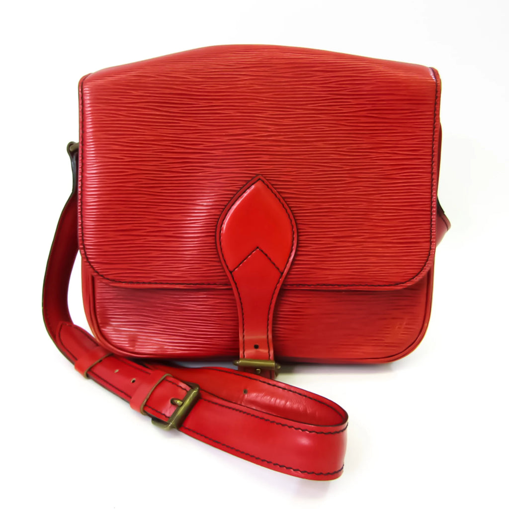 Pre-Owned Epi Cartouchiere Women's Shoulder Bag Castilian Red X4768