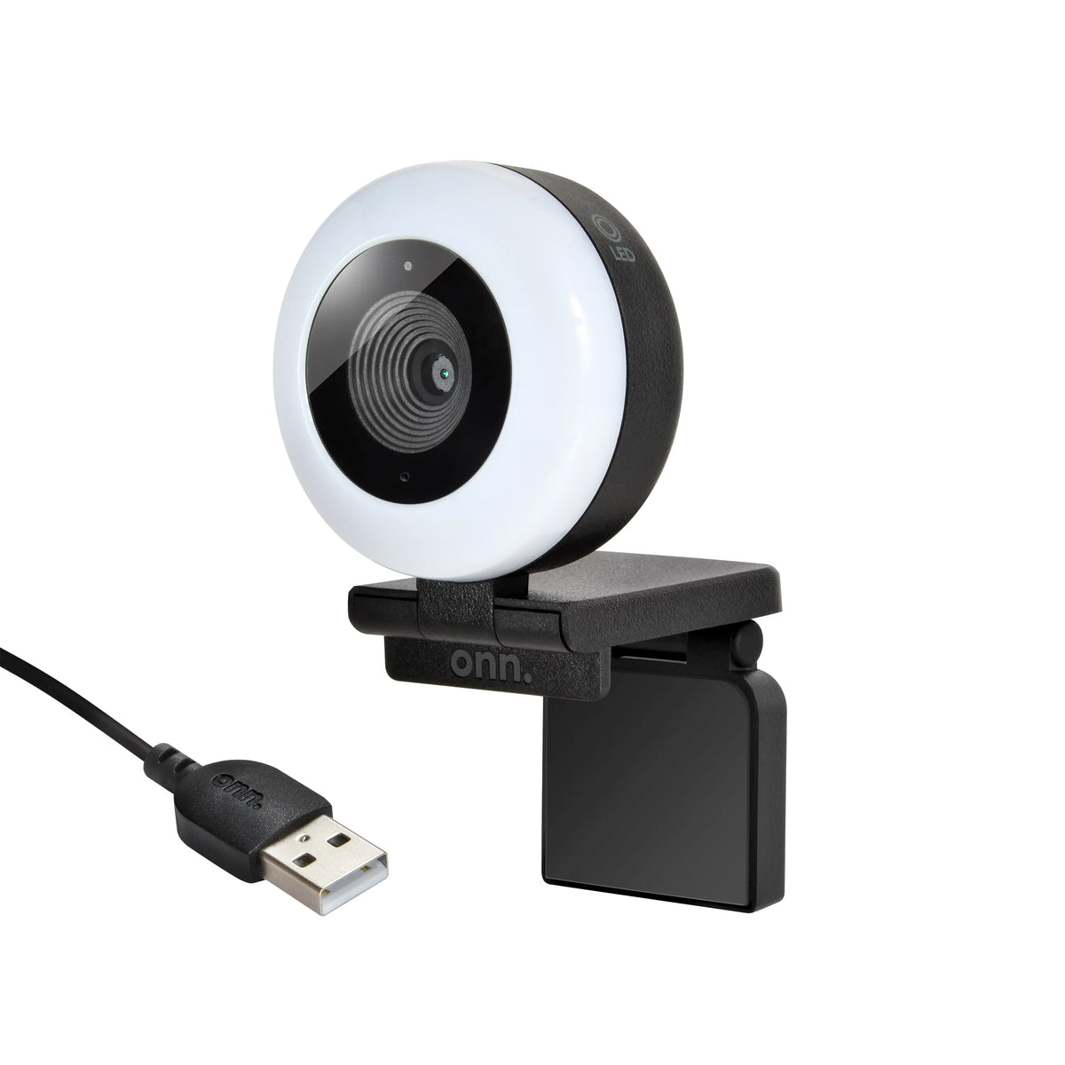 White & Black Webcam with Ring Light T8501