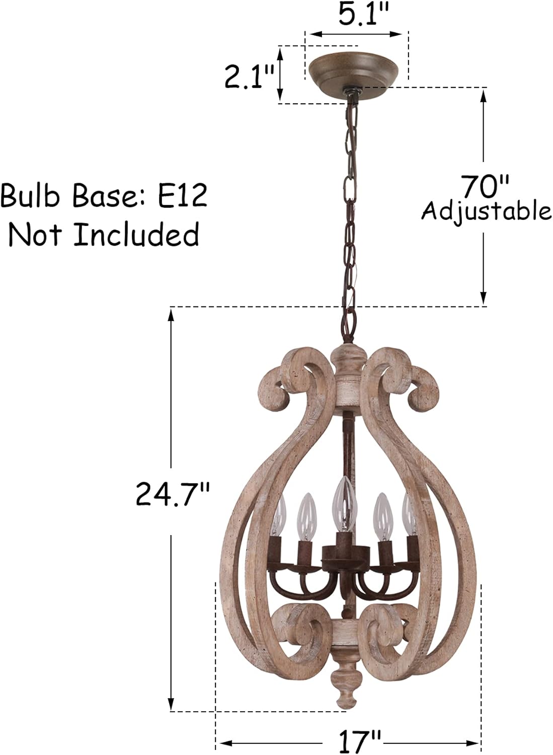 Wooden Chandelier U829