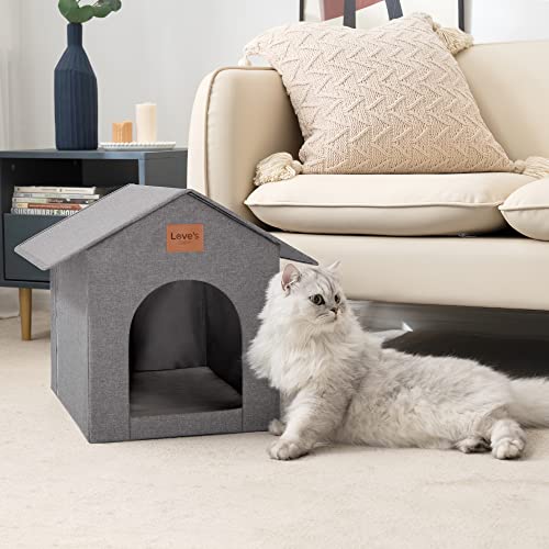 Outdoor Cat House Weatherproof Insulated Grey with Removable Soft Cushion C6237
