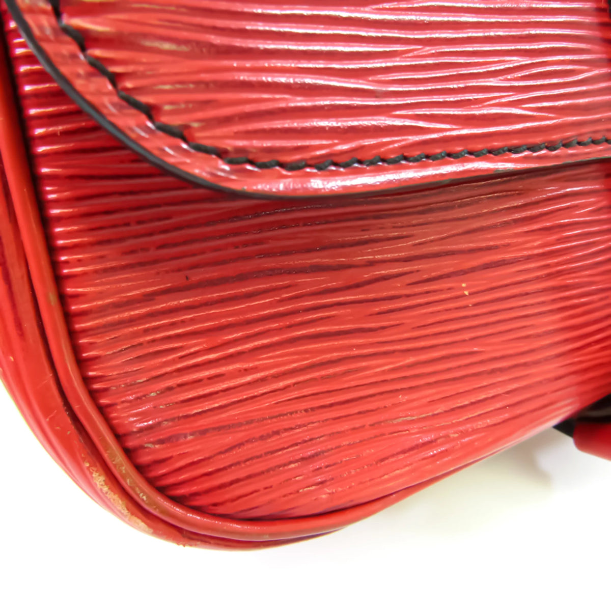 Pre-Owned Epi Cartouchiere Women's Shoulder Bag Castilian Red X4768
