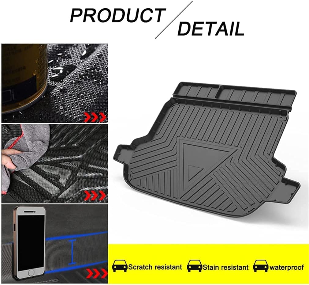 Custom Fit Cargo Mat Trunk Liner Heavy Duty Rubber Waterproof Floor Mat Pack of 2 U9054