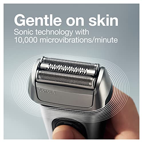 Electric Foil Shaver with Precision Beard Trimmer, Cleaning & Charging SmartCare Center, Galvano Silver J93954