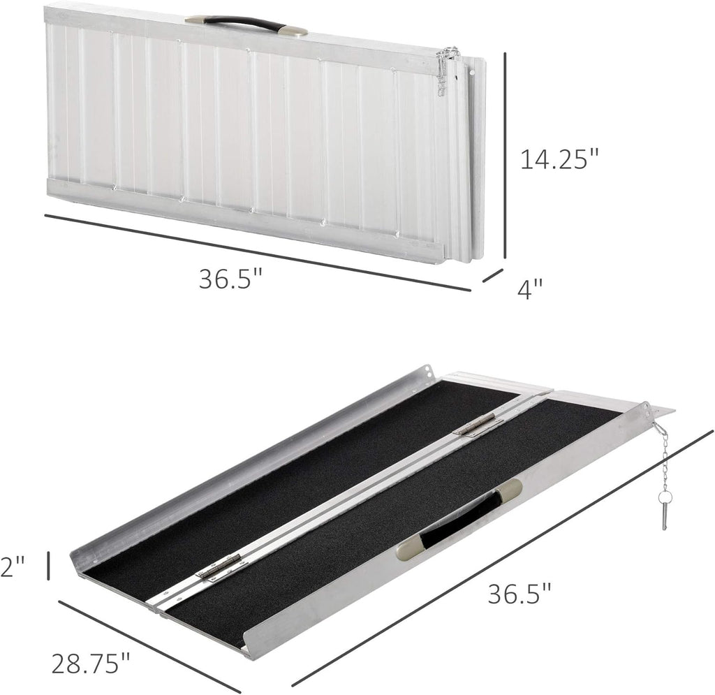 Aluminum Portable Skidproof PVC Carpeted Folding Wheelchair Ramp R994170