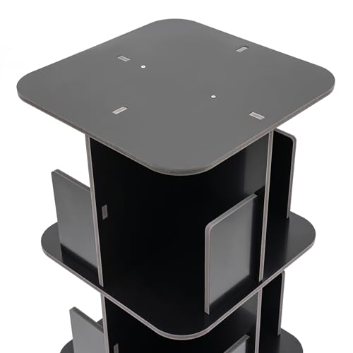Black 3 Tier Rotating Bookcase V24717