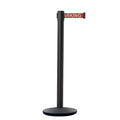 Retractable Belt Barrier Black Post Cast Iron Base 7.5 ft. Belt G230678