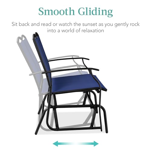 Forest Green/Brown Steel Frame Textilene Fabric 2-Person Outdoor Patio Swing Glider Bench T44805