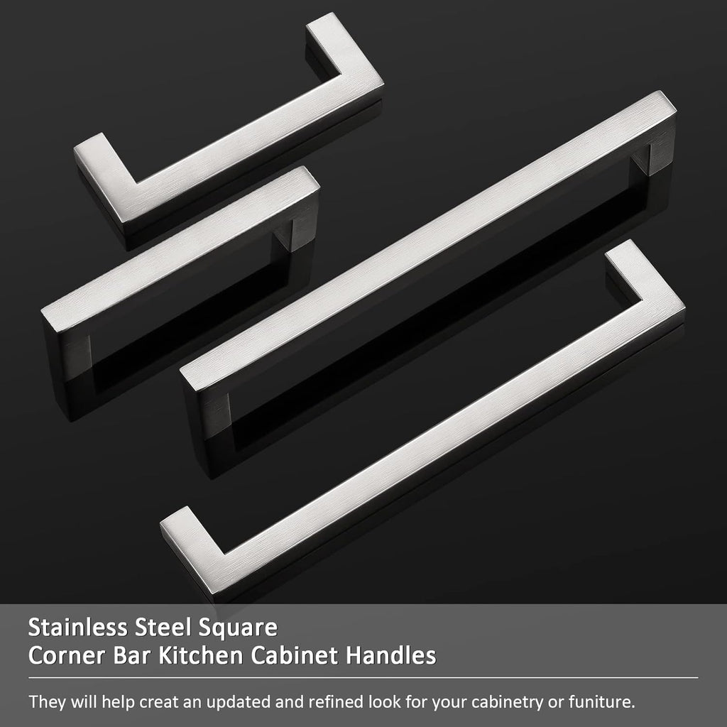 30 Pack Stainless Steel Square Corner Kitchen Cabinet Door Handles Y1839