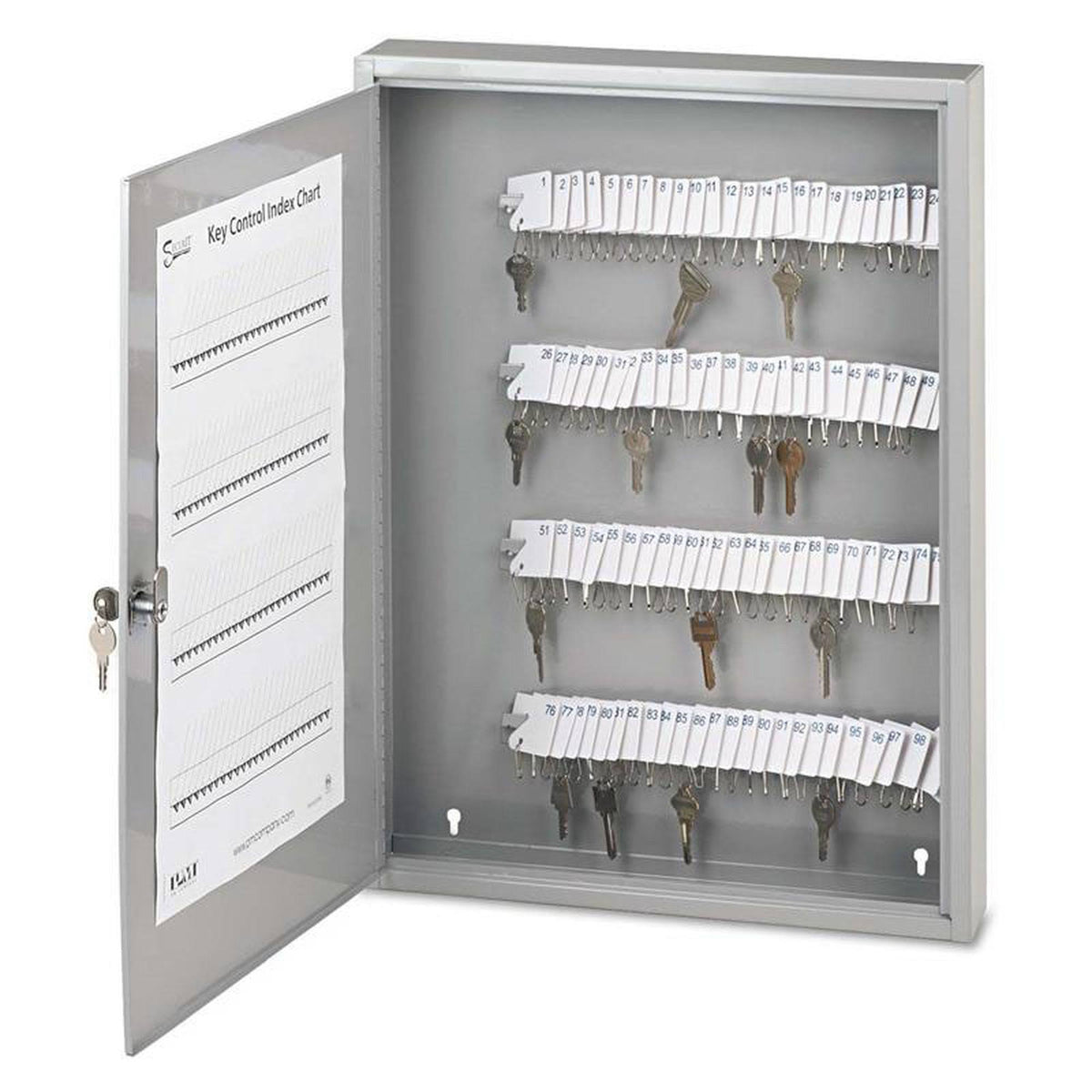 Locking Key Cabinet 100-Key Steel Gray T841889