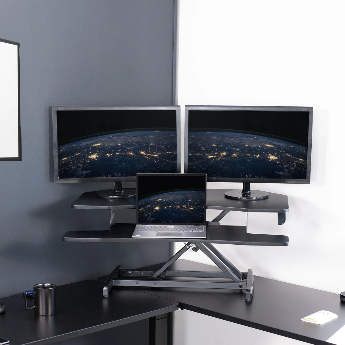 Black Corner Height Adjustable Standing Desk M490