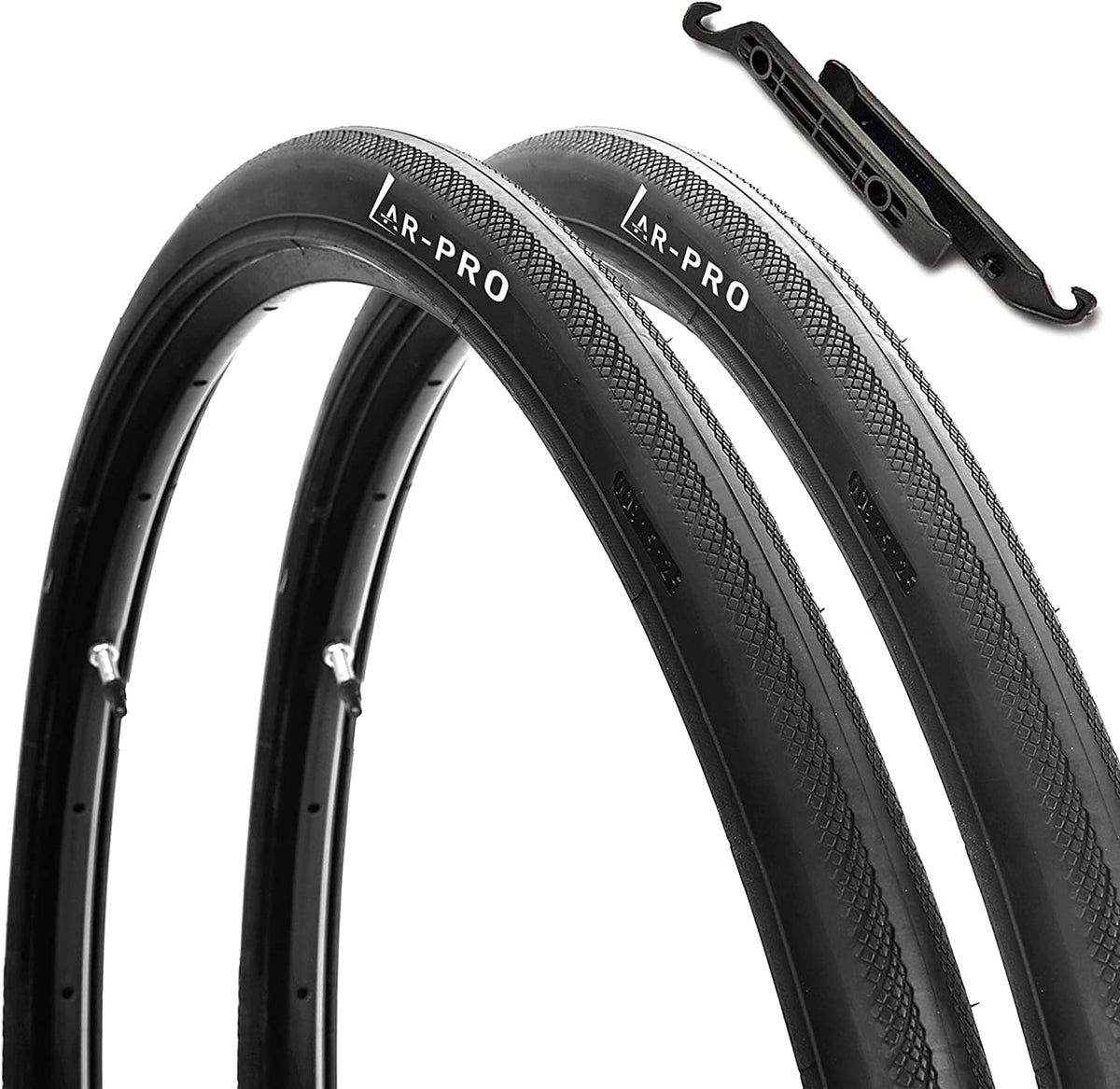 (2 Set) 28 Inches 700x23c Replacement Road Bike Tires and Inner Tubes with 48mm Reinforced Brass Presta Valves and 2 Tire Levers O662