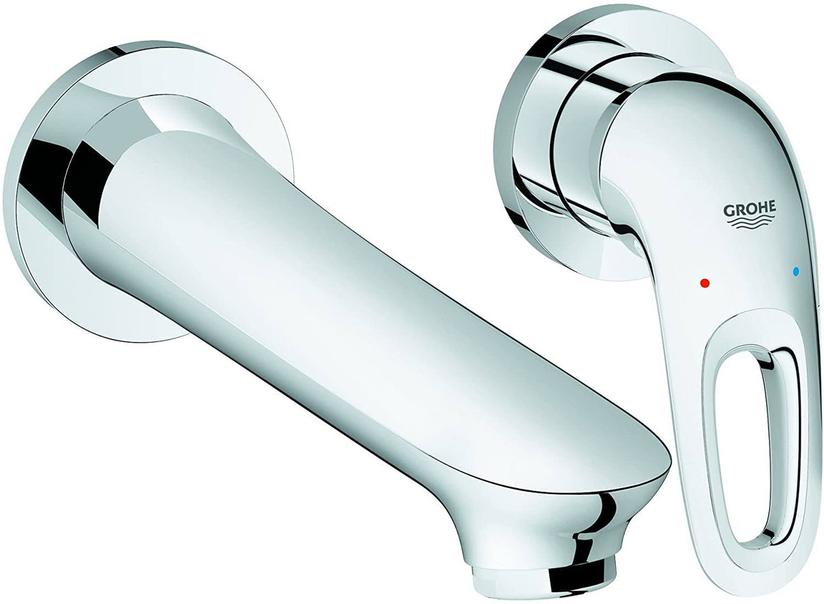 Chrome Wall Mounted Two-Hole Basin Mixer Y94807