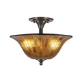 Two Light Semi-Flush Mount Black Copper Z626