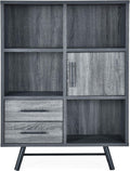 6 Shelf Multi-Functional Cabinet, Sonoma Oak + Black Y36154