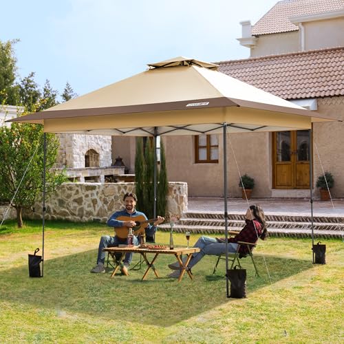 10x10ft Pop Up Canopy Tent with Wheel Carry Bag and 4 Sandbags, White P182077