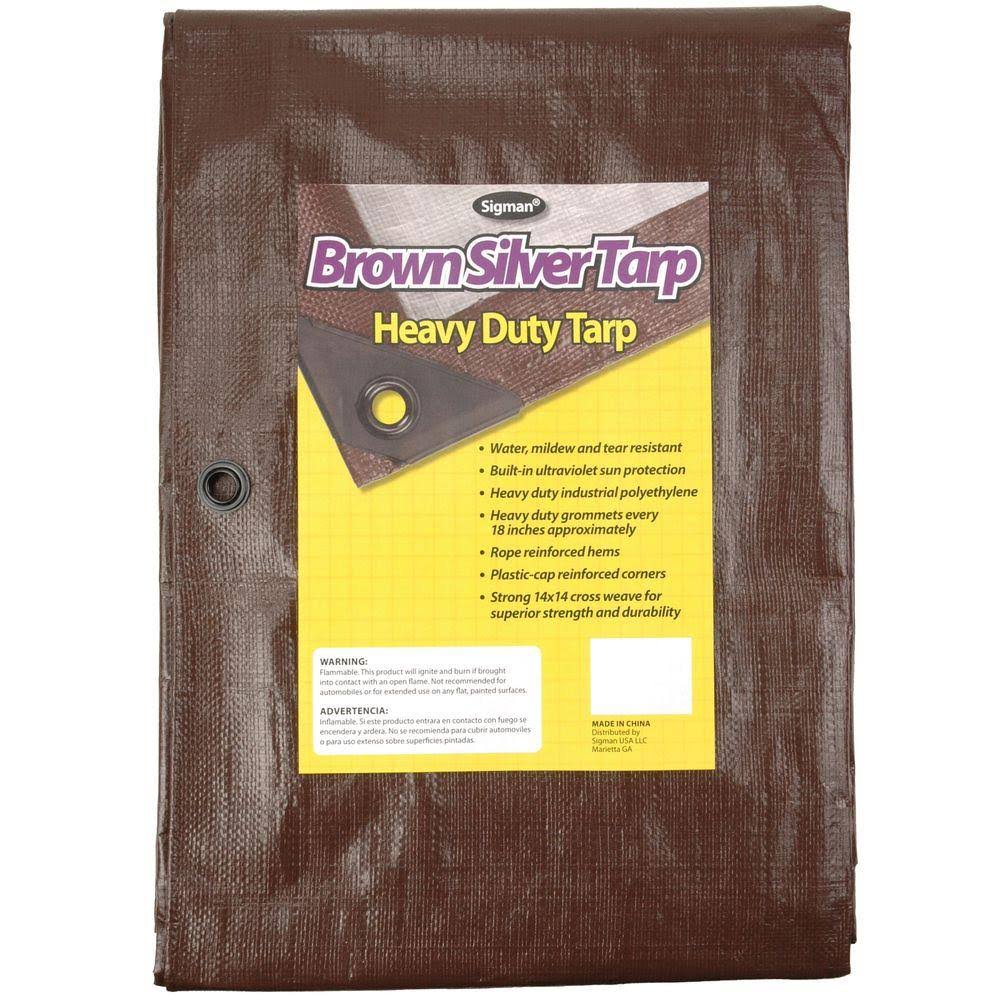 Brown Silver Heavy Duty Tarp T568086