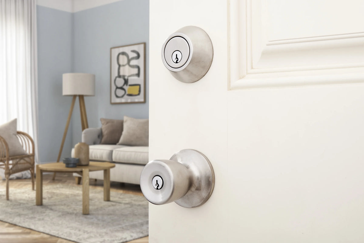 Polished Brass Doorknob and Deadbolt Combo Pack Q3963