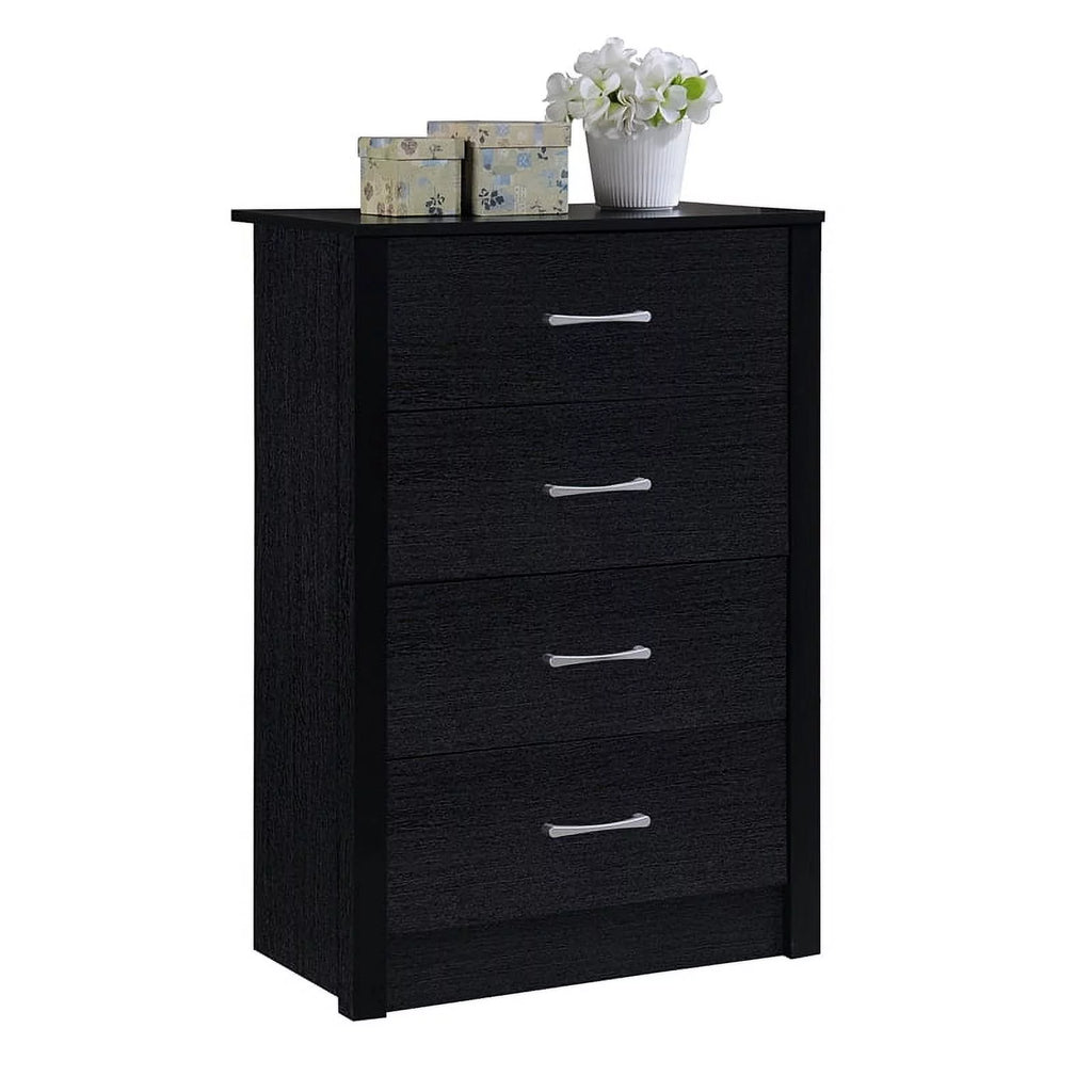 2 Piece Black Wood Bedroom Set B426