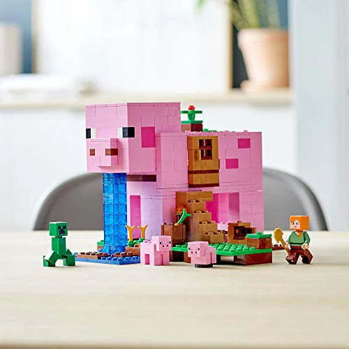 Minecraft Pig House Building Toy with 2 Pig Figures R589