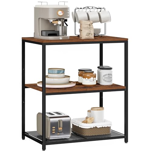 Black Kitchen Island with 3 Shelves K196