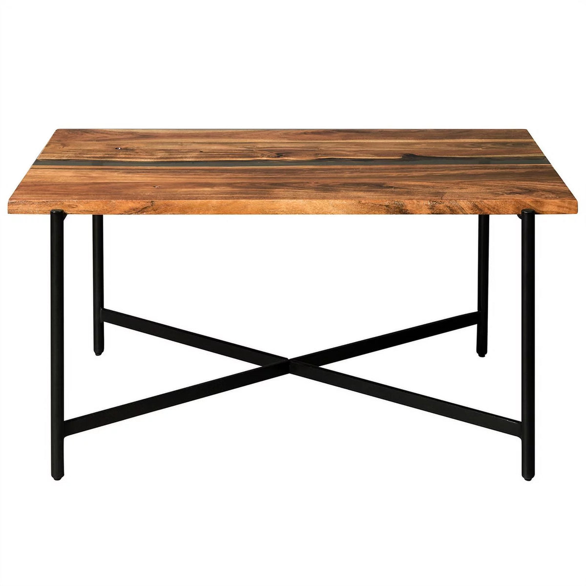 36" Acacia Wood and Acrylic Coffee Table W6129