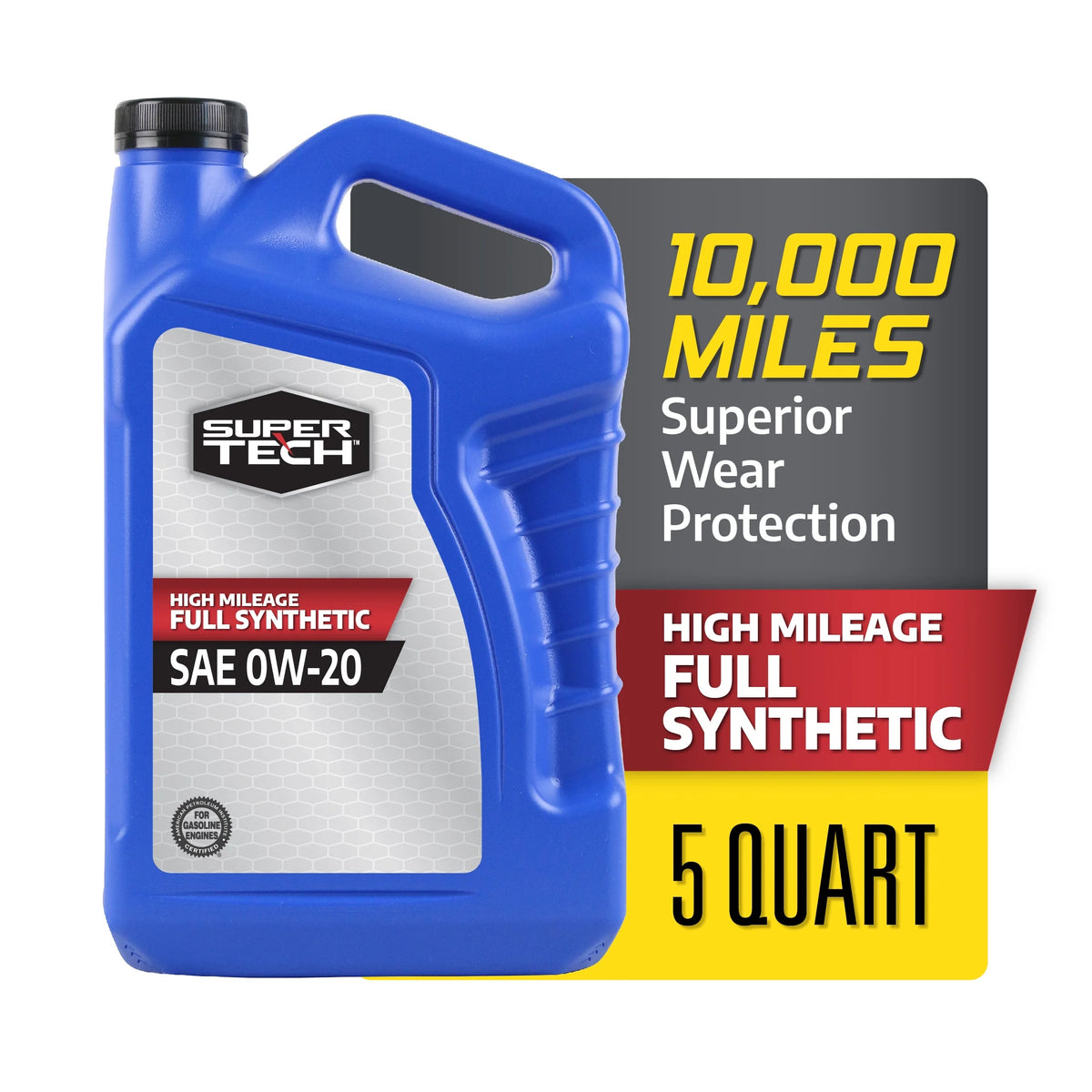 High Mileage Full Synthetic 0W-20 Motor Oil, 5 Quarts M11678