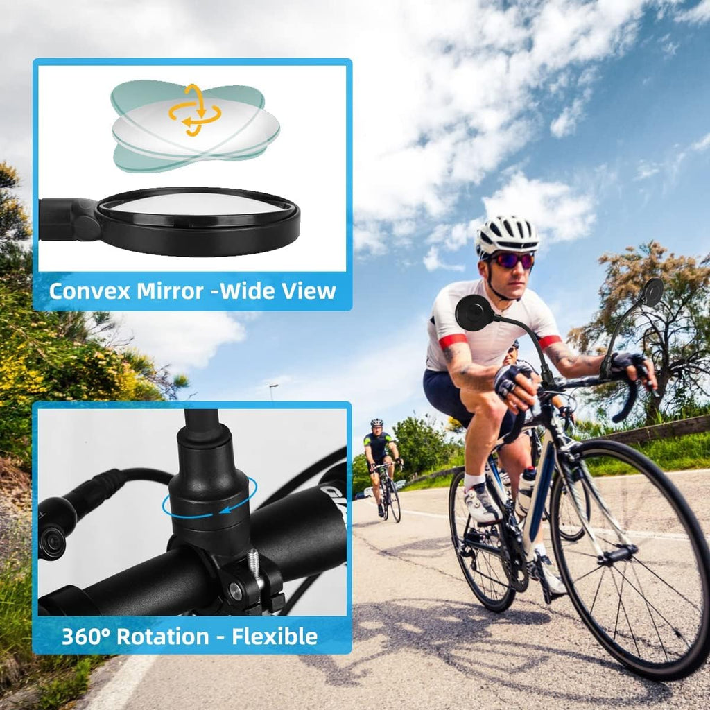 2 Pack Adjustable Rotatable Rear View Bicycle Mirrors P929685