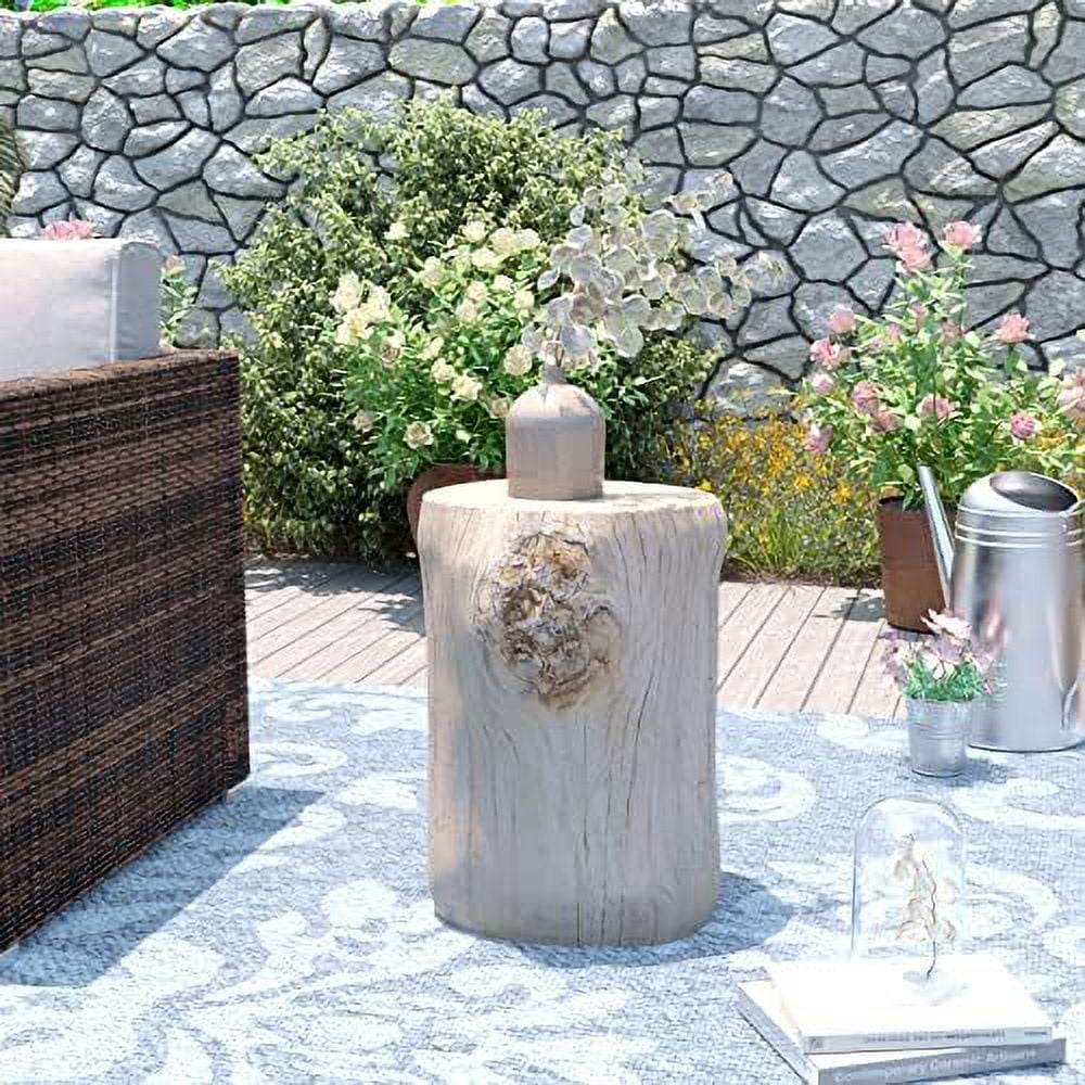 Rustic Stump Brown Wood-Look Side Table W40422