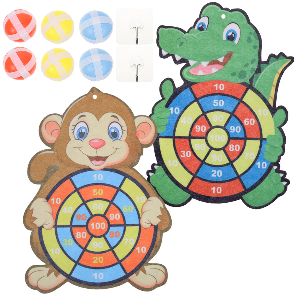 Kids Dart Board Game Sticky Balls Indoor Cartoon J8596