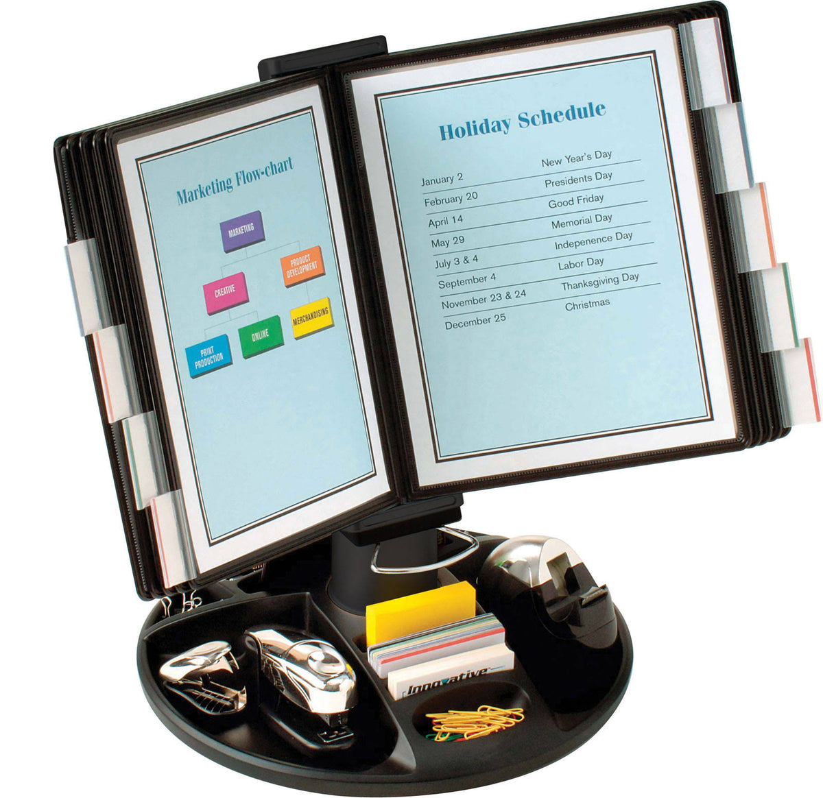 Display panel system, desktop, 10 compartments, for Letter, chrome S31142