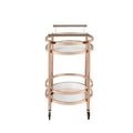 Rose Gold Clear Glass Serving Cart F864