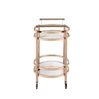 Rose Gold Clear Glass Serving Cart F864