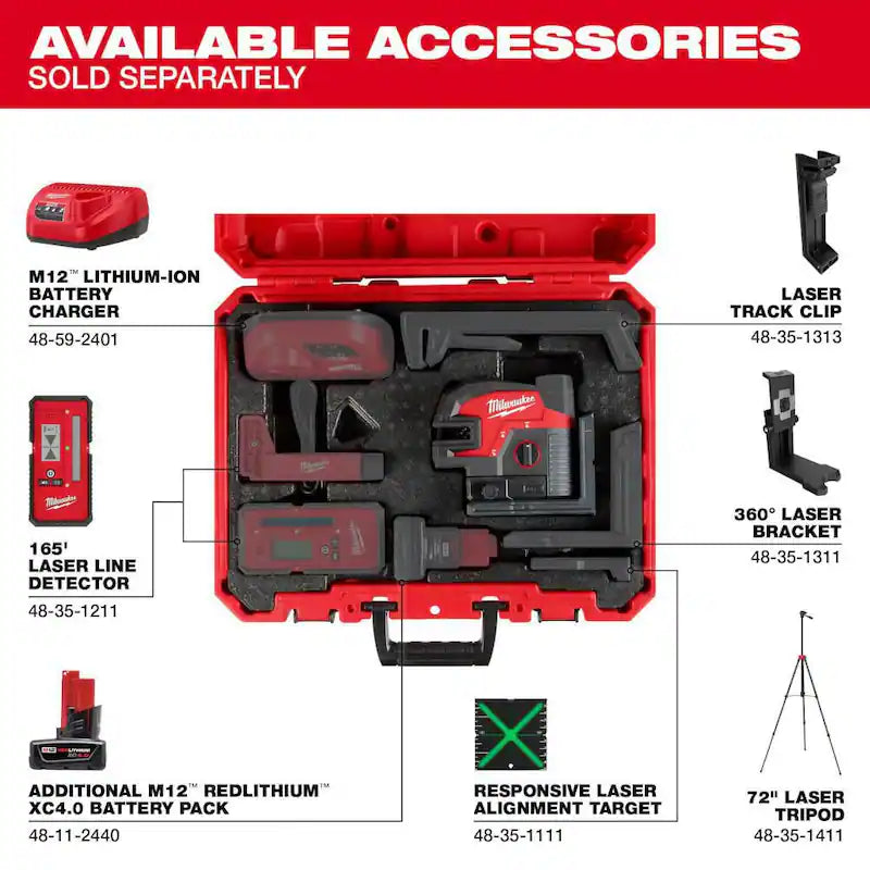12-Volt Cordless Green Cross Line Laser Kit with Laser Distance Meter D977