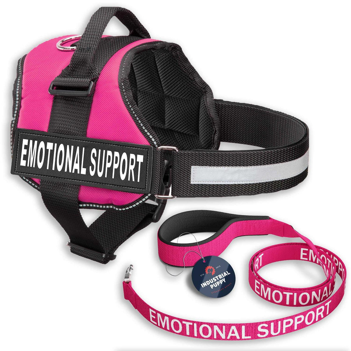 Emotional Support Dog Vest Harness with Reflective Straps and Matching Leash Set T801