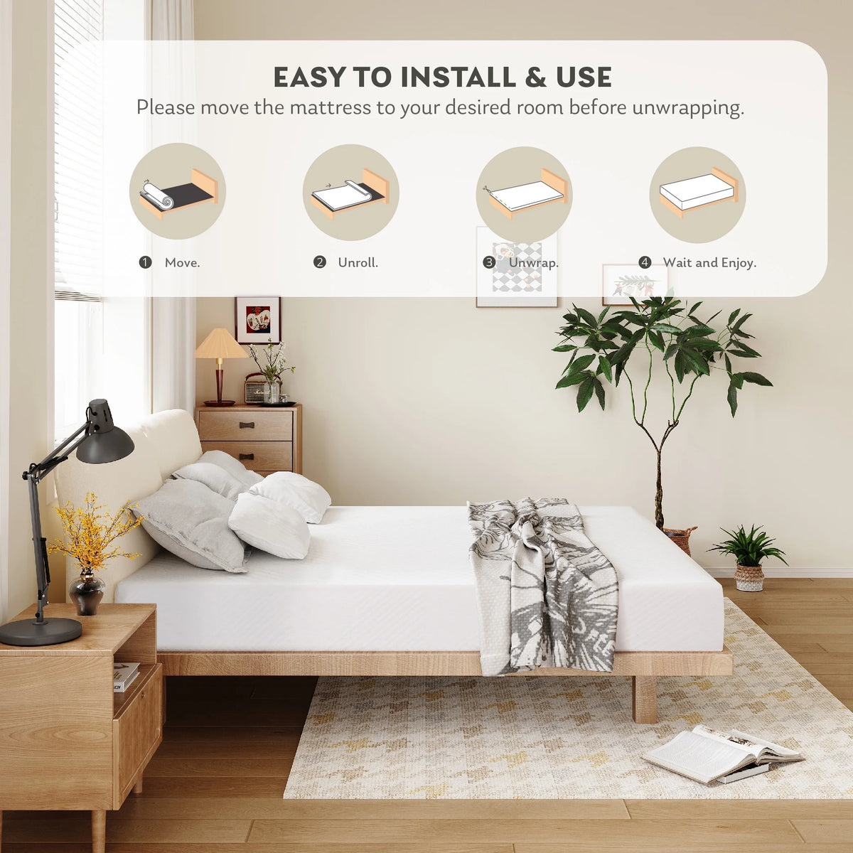 White Twin 6 inch Memory Foam Mattress Z909505