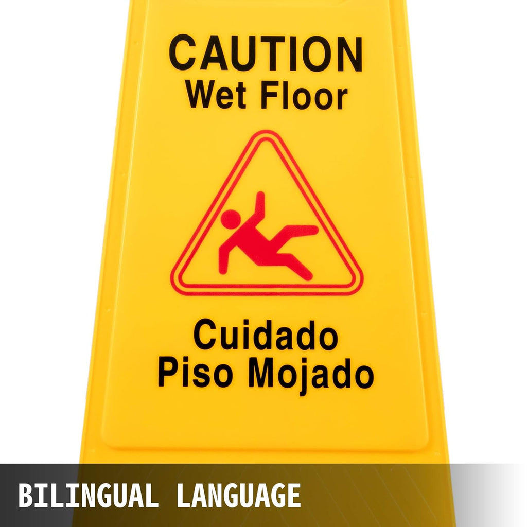 12 Pack Yellow Double Sided Plastic Wet Floor Sign H7688