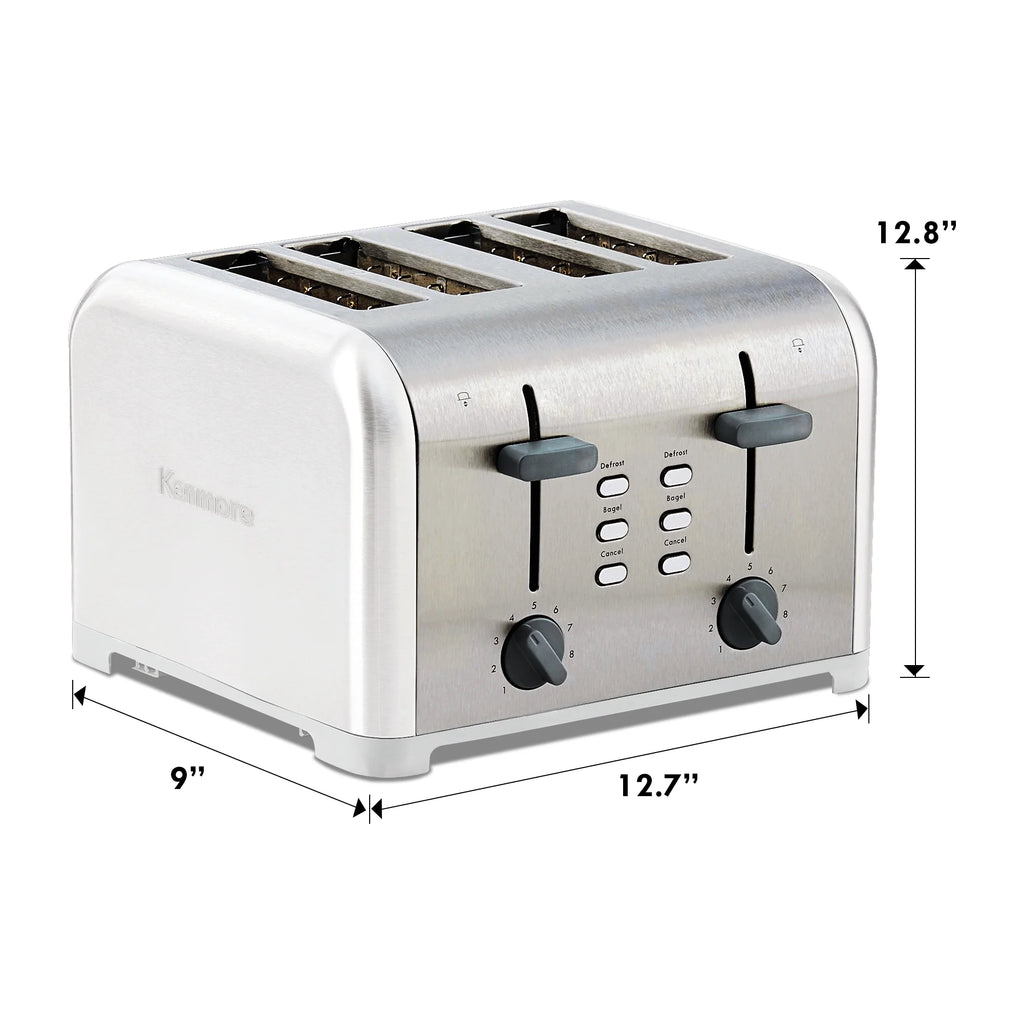 4-Slice Stainless Steel Toaster with Dual Controls T34465