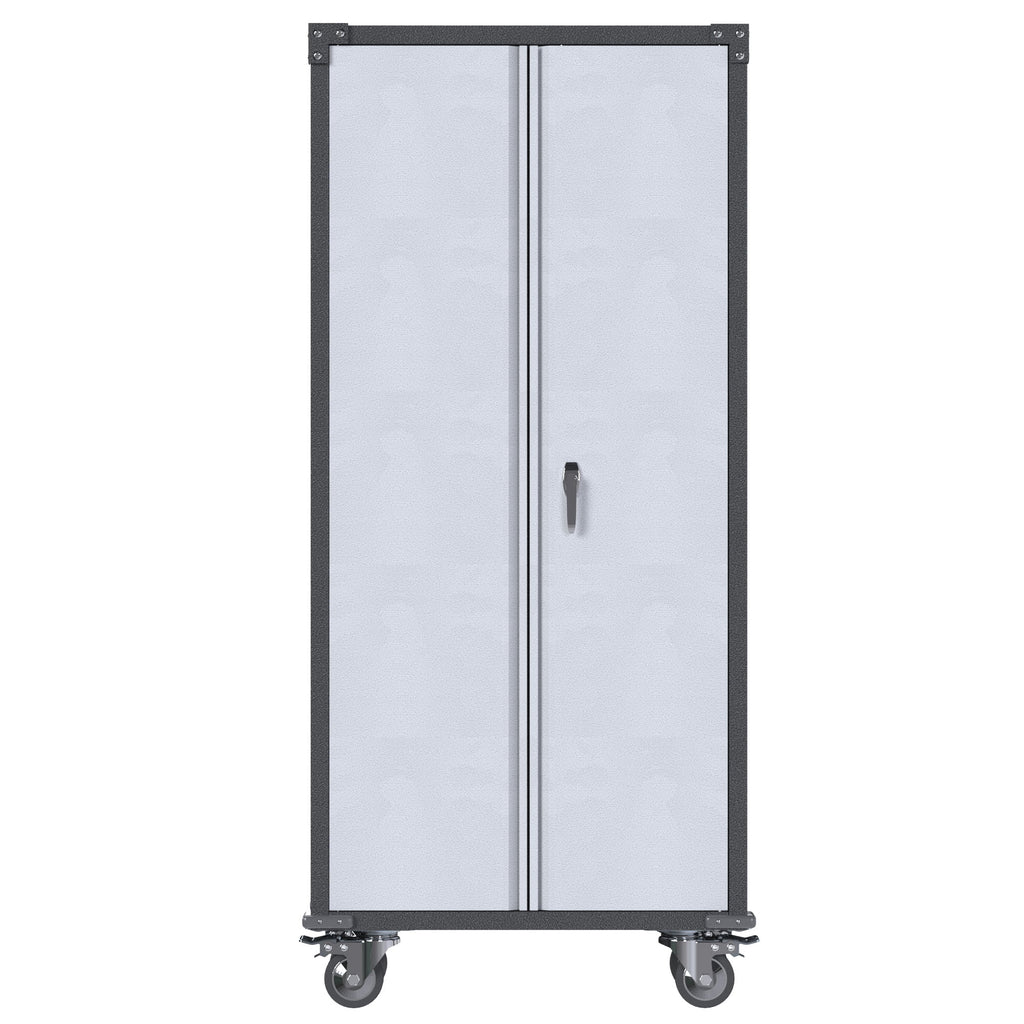 Metal Rolling Storage Cabinet with Hanging Rod P6633