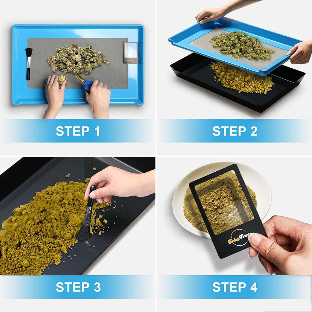 Black & Blue Bud Trimming Tray with Titanium Coated Pruning Shear K33088