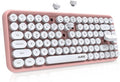 84 Key Bluetooth Retro Round Keycaps Ergonomic Wireless Mini Keyboard Y534011
