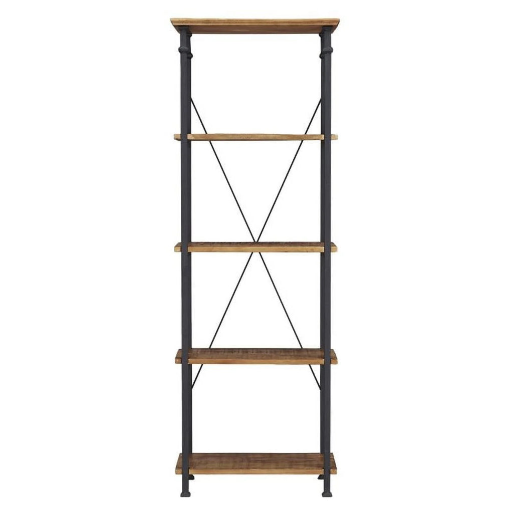 Solid Wood Bookcase in Rustic Brown I21541